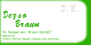 dezso braun business card